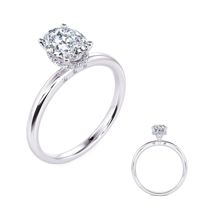 14 KT Rounds Shape White Gold Engagement Ring