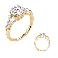 14 KT Marquise Shape Yellow Gold Engagement Ring