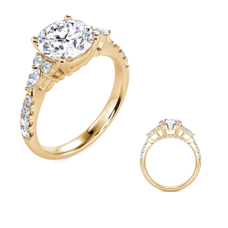 14 KT Marquise Shape Yellow Gold Engagement Ring