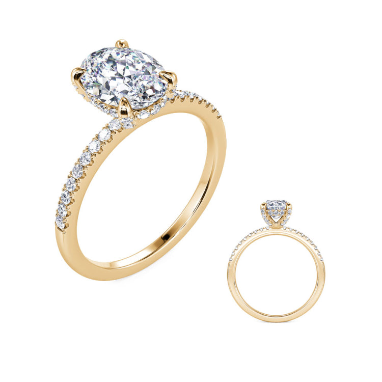 14 KT Rounds Shape Yellow Gold Engagement Ring