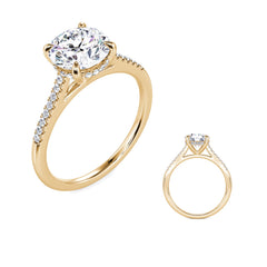 14 KT Rounds Shape Yellow Gold Engagement Ring