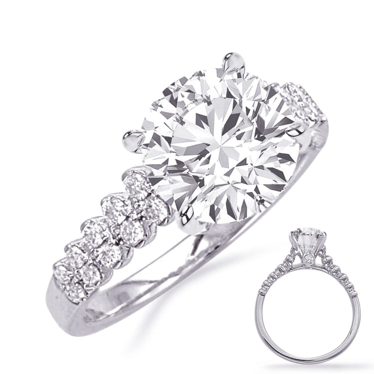 14 KT Rounds Shape White Gold Engagement Ring