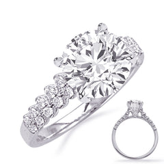 14 KT Rounds Shape White Gold Engagement Ring