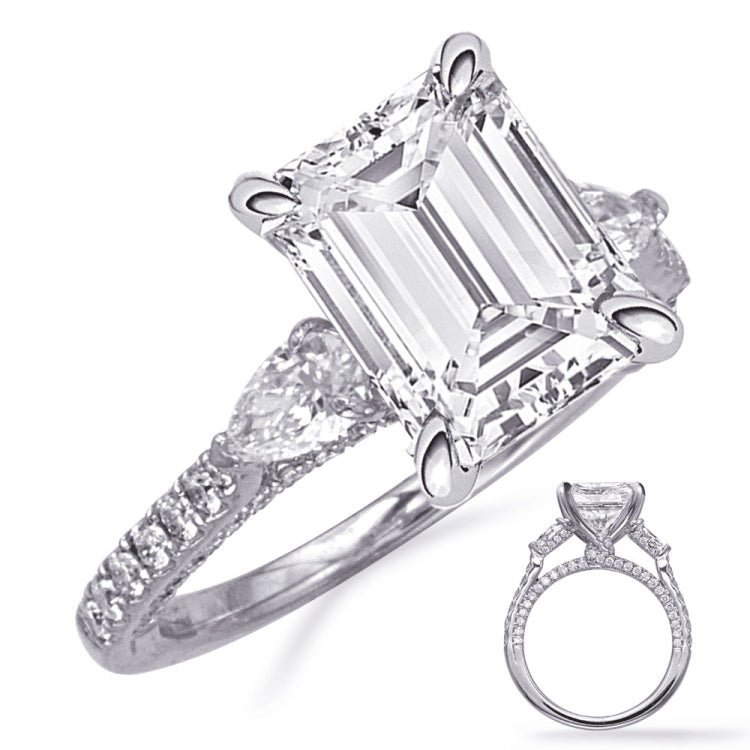 14 KT Pear Shape Shape White Gold Engagement Ring
