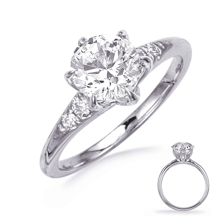 14 KT Rounds Shape White Gold Engagement Ring