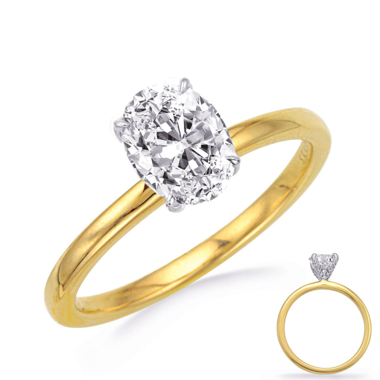 14 KT Rounds Shape Yellow & White Gold Engagement Ring