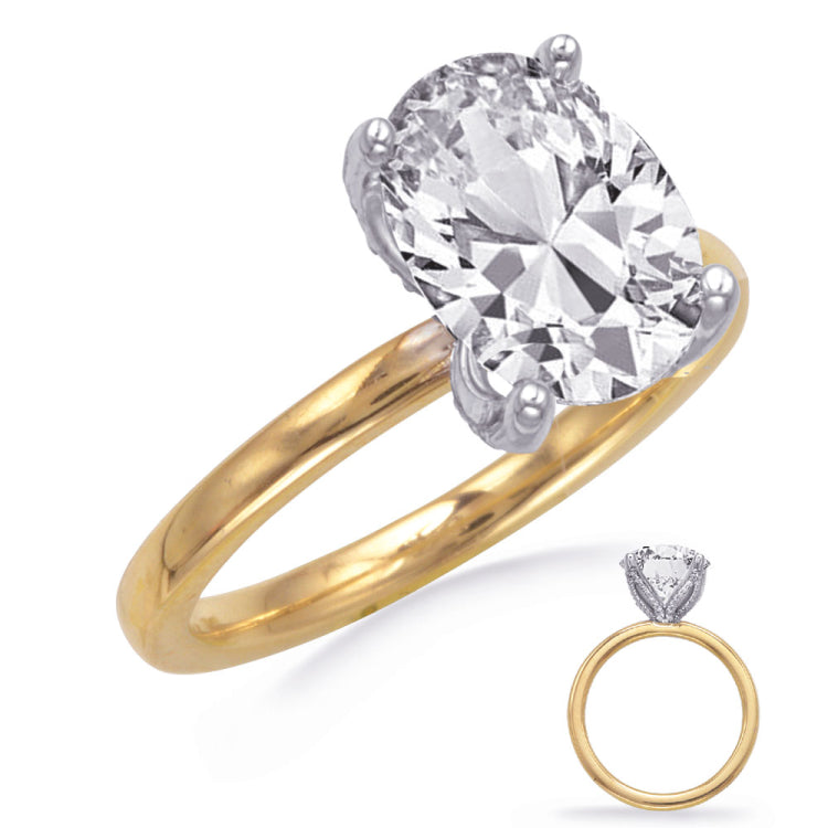 14 KT Rounds Shape Yellow & White Gold Engagement Ring