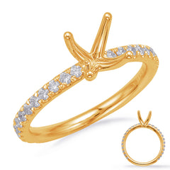 14 KT Rounds Shape Yellow Gold Engagement Ring