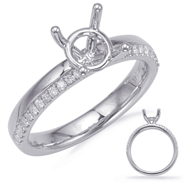 14 KT Rounds Shape White Gold Engagement Ring