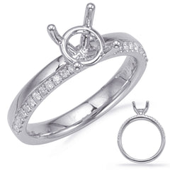 14 KT Rounds Shape White Gold Engagement Ring