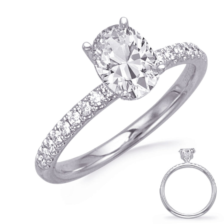 14 KT Rounds Shape White Gold Engagement Ring