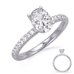 14 KT Rounds Shape White Gold Engagement Ring