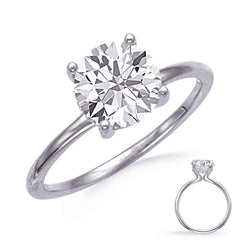 14 KT Rounds Shape White Gold Engagement Ring