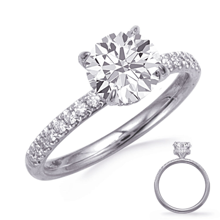 14 KT Rounds Shape White Gold Engagement Ring