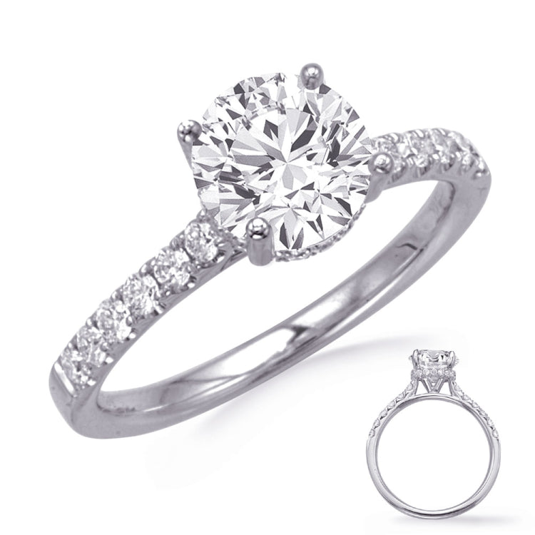 14 KT Rounds Shape White Gold Engagement Ring