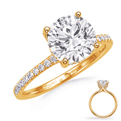 14 KT Rounds Shape Yellow Gold Engagement Ring