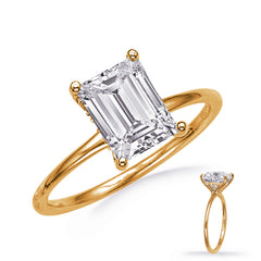 14 KT Rounds Shape Yellow Gold Engagement Ring