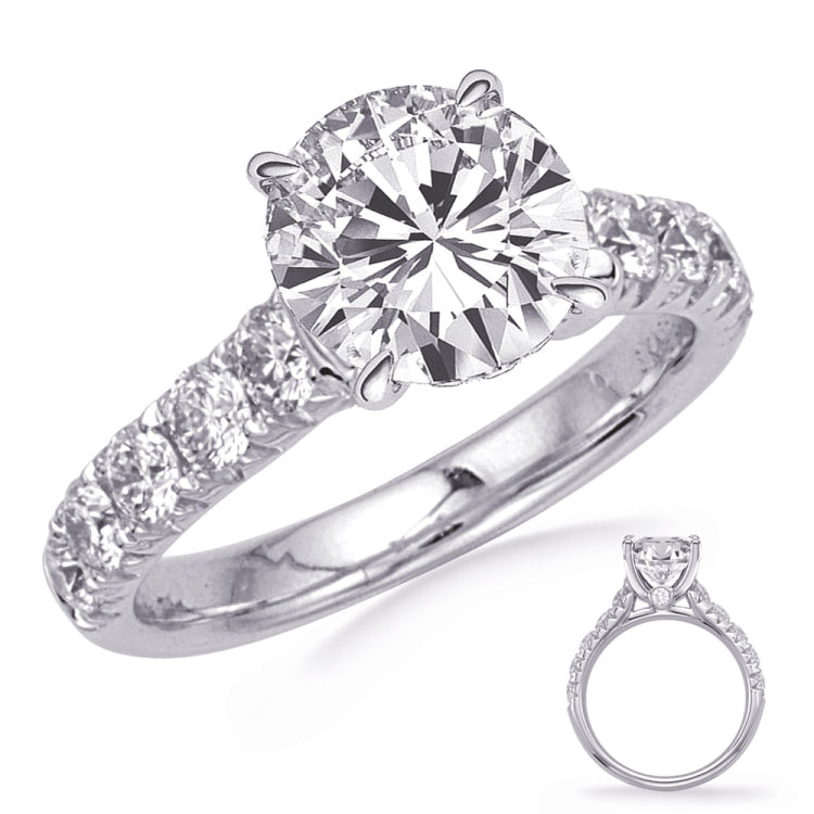 14 KT Rounds Shape White Gold Engagement Ring