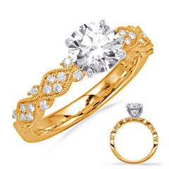 14 KT Rounds Shape Yellow & White Gold Engagement Ring