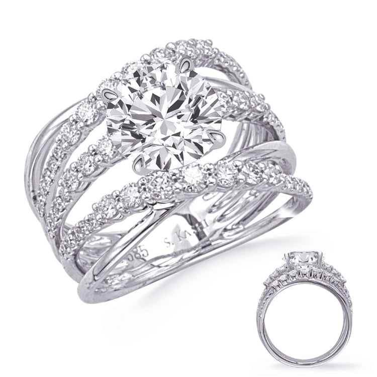 14 KT Rounds Shape White Gold Engagement Ring
