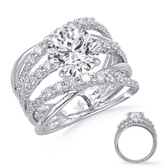 14 KT Rounds Shape White Gold Engagement Ring