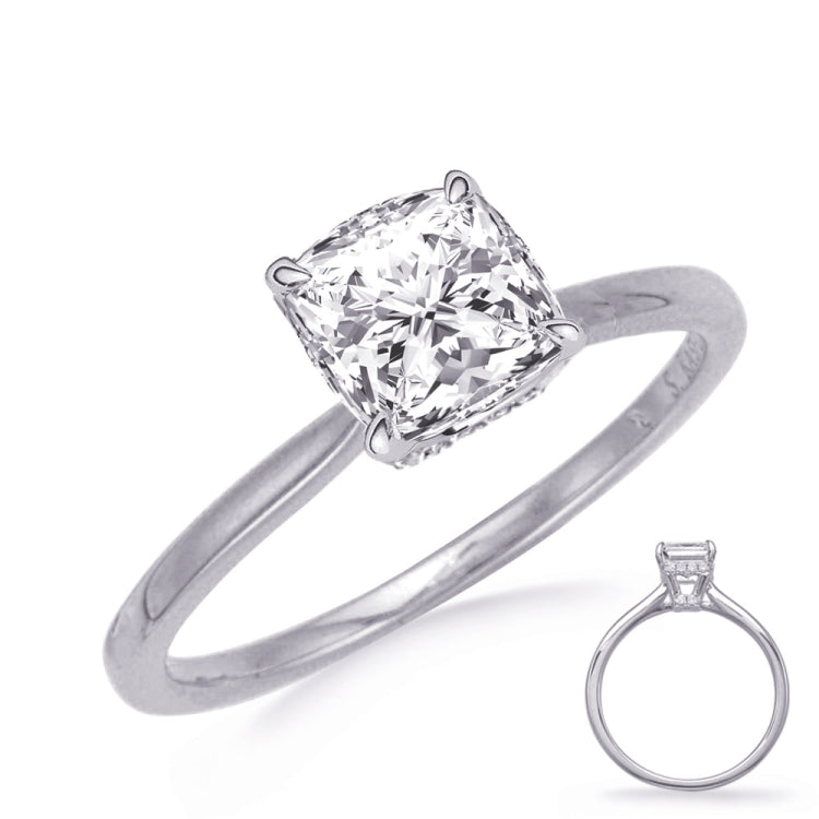 14 KT Rounds Shape White Gold Engagement Ring