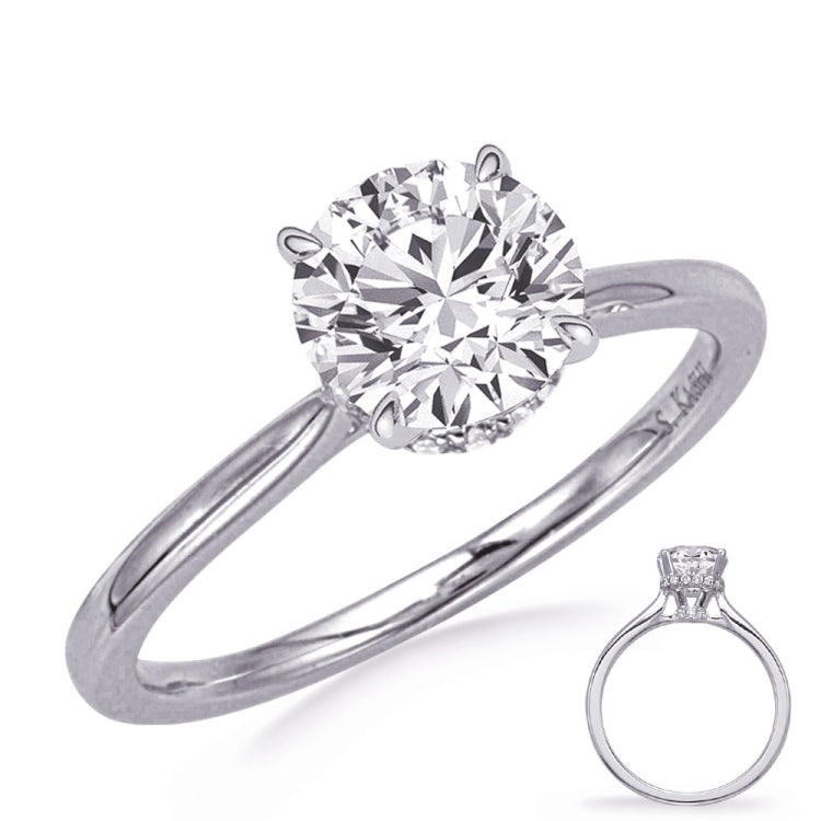 14 KT Rounds Shape White Gold Engagement Ring