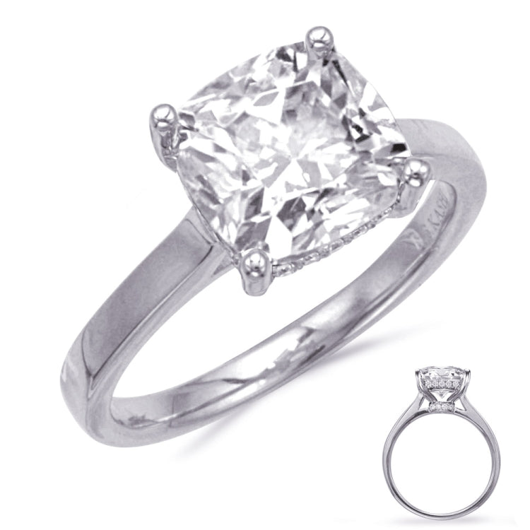 14 KT Rounds Shape White Gold Engagement Ring