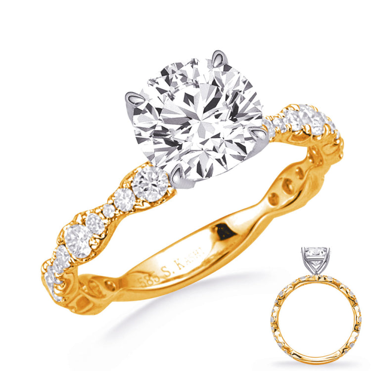 14 KT Rounds Shape Yellow Gold Engagement Ring