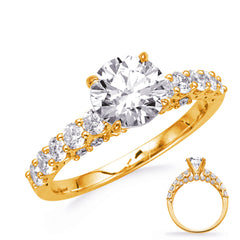 14 KT Rounds Shape Yellow Gold Engagement Ring