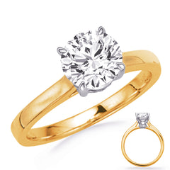 14 KT Rounds Shape Yellow & White Gold Engagement Ring