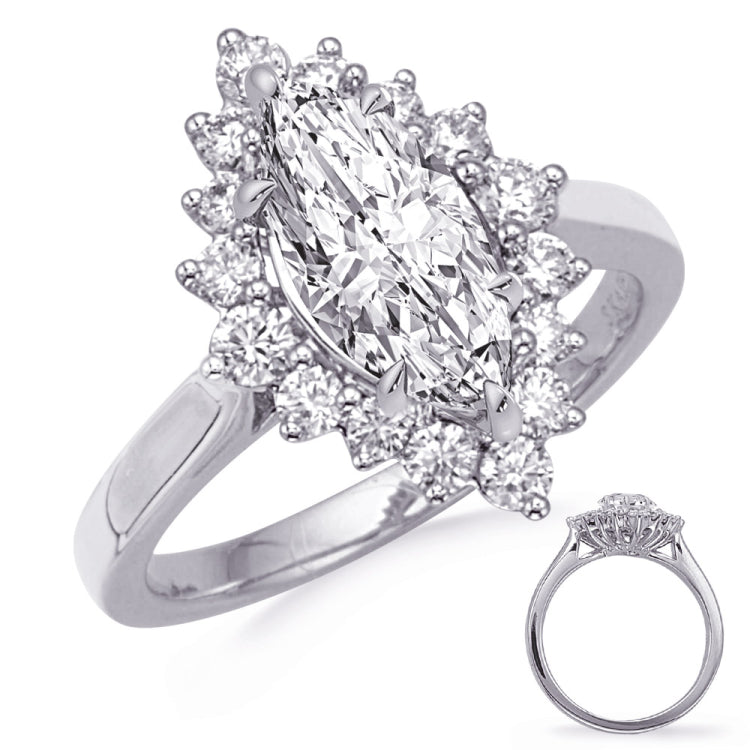 14 KT Rounds Shape White Gold Engagement Ring