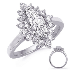 14 KT Rounds Shape White Gold Engagement Ring