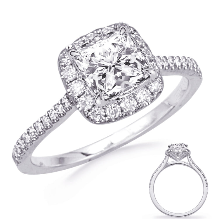 14 KT Rounds Shape White Gold Halo Engagement Ring