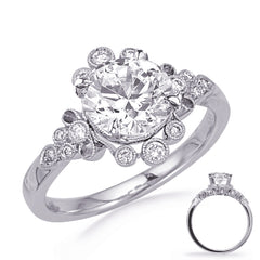 14 KT Rounds Shape White Gold Engagement Ring