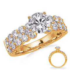 14 KT Rounds Shape Yellow Gold Engagement Ring