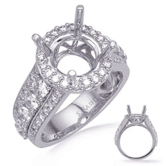 14 KT Rounds Shape White Gold Diamond Engagement Ring