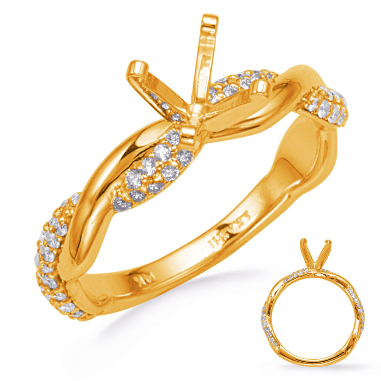 14 KT Rounds Shape Yellow Gold Diamond Engagement Ring