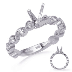 14 KT Rounds Shape White Gold Diamond Engagement Ring