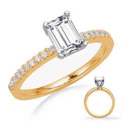 14 KT Rounds Shape Yellow & White Gold Engagement Ring