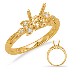 14 KT Rounds Shape Yellow Gold Engagement Ring