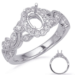 14 KT Rounds Shape White Gold Halo Engagement Ring