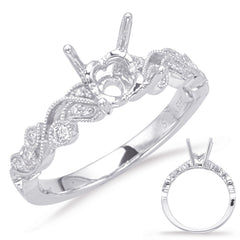14 KT Rounds Shape White Gold Engagement Ring