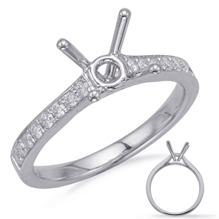 14 KT Rounds Shape White Gold Engagement Ring