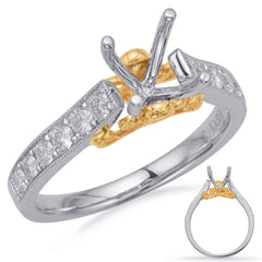 14 KT Rounds Shape Yellow & White Gold Engagement Ring