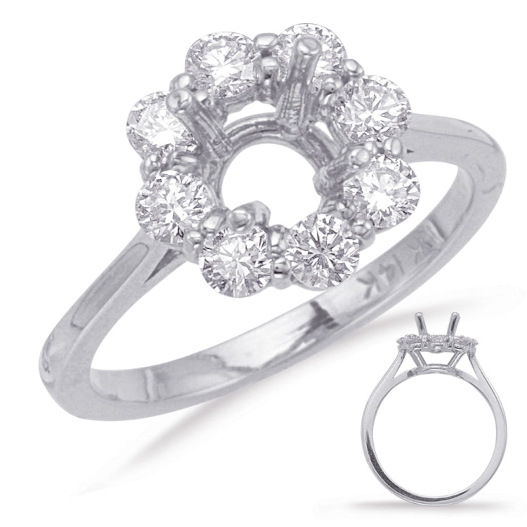 14 KT Rounds Shape White Gold Engagement Ring