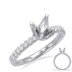 14 KT Rounds Shape White Gold Engagement Ring