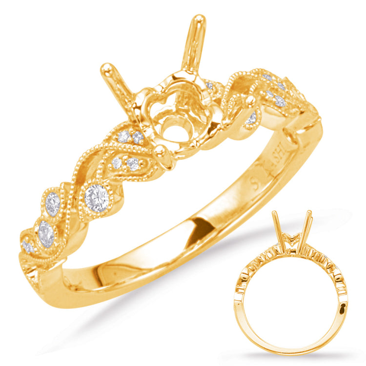 14 KT Rounds Shape Yellow Gold Enagement Ring