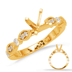 14 KT Rounds Shape Yellow Gold Engagement Ring