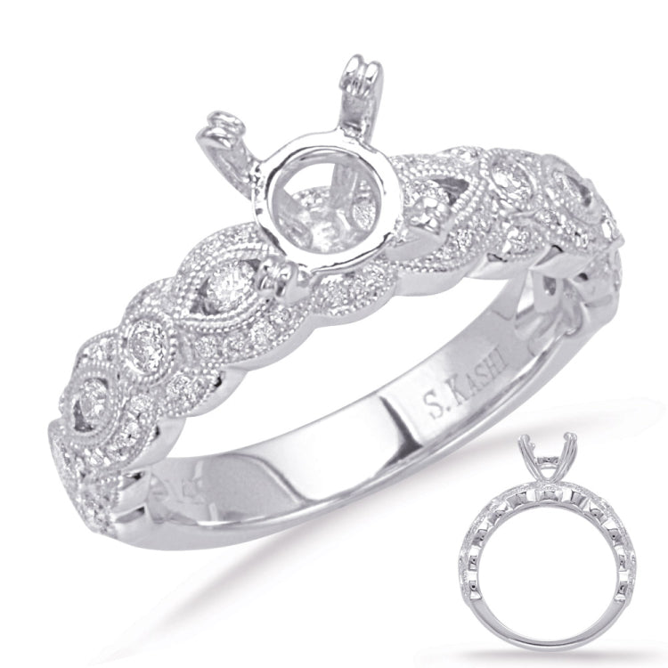 14 KT Rounds Shape White Gold Engagement Ring